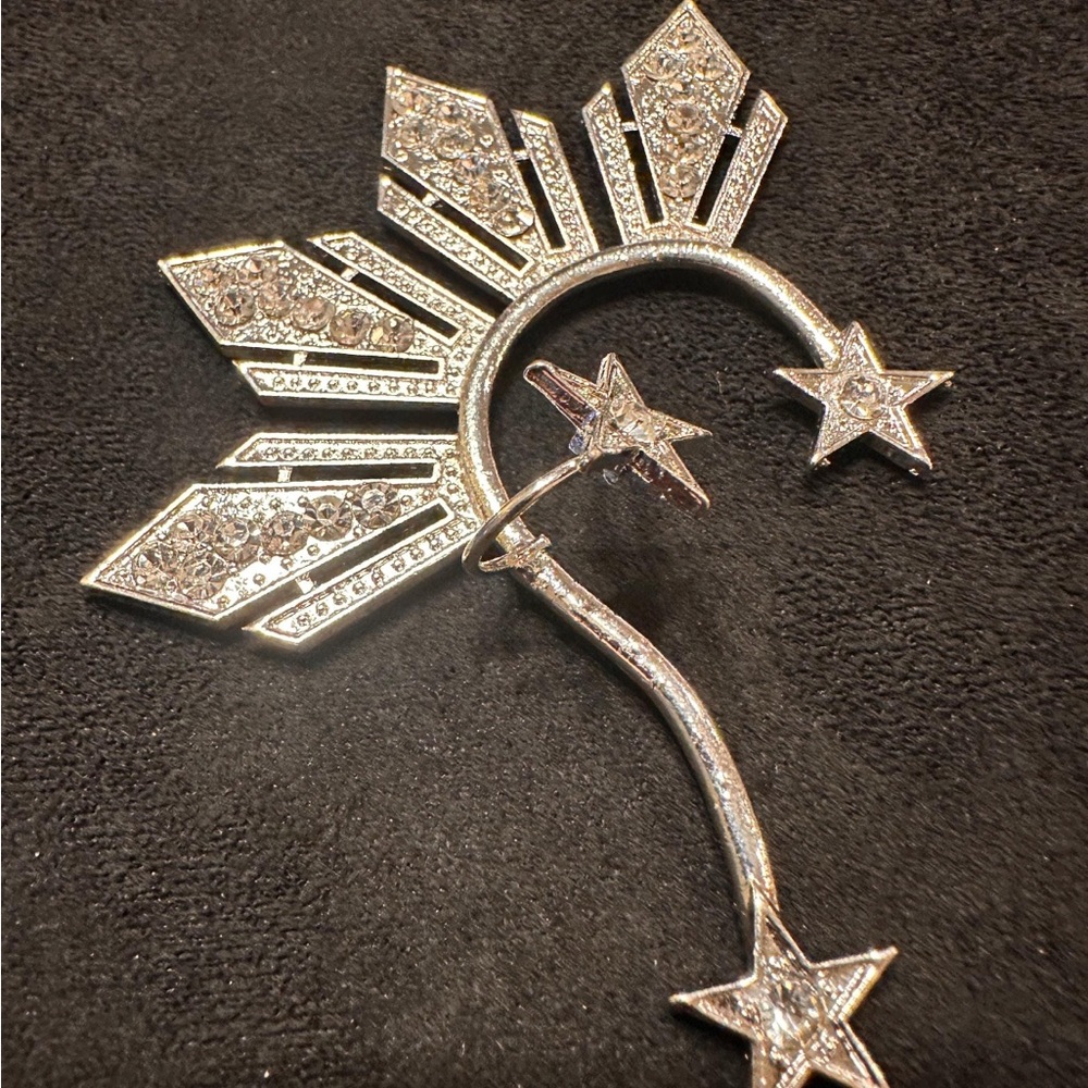 Dazzling Silver color Ear-Cuff 3 Stars and Sun, Catriona Inspires Pinay Wedding